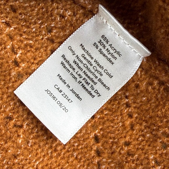 Talbots Womens Medium Rust Orange Pointelle Chevron Crewneck Sweater JO5161 - Picture 5 of 8